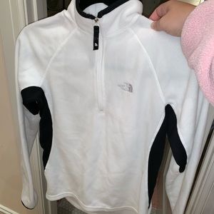The North Face black/white half zip fleece jacket